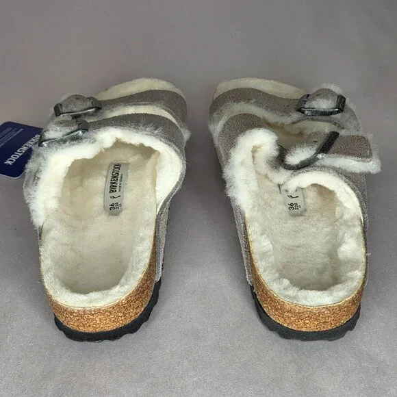 Birkenstock Women's Arizona Shearling Sandals Size 36 / 5 Narrow - Picture 3 of 6